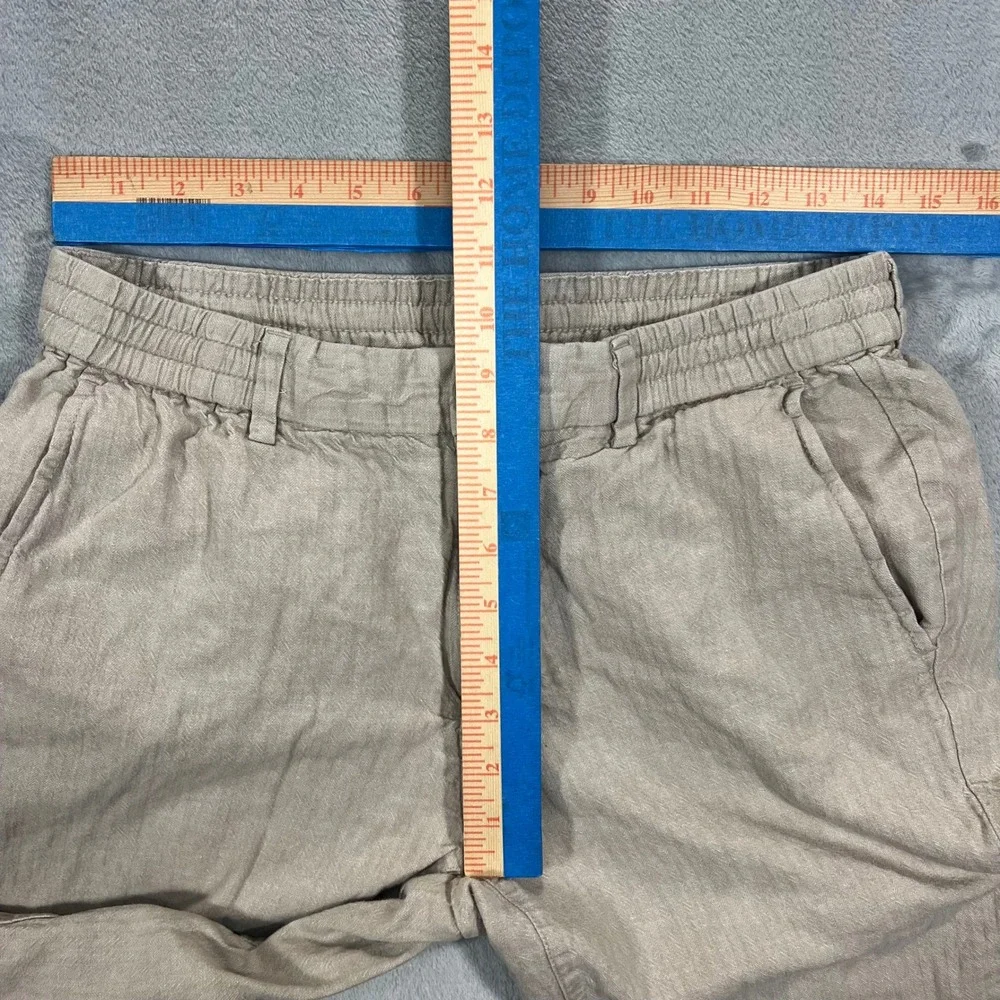 BANANA REPUBLIC Mason Athletic Tapered Pant Mens 31x32 Beige Linen Blend Trouser